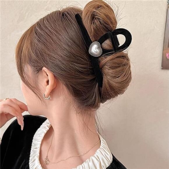 2 PCS Large Pearl Hair Clips, Cute Flocking Pearl Hair Claw Clips - Picture 5 of 7